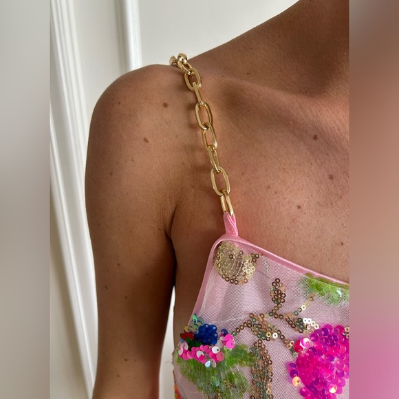 Pink & sequin dress🧡💛💚🩷🩵 - Picture 5 of 8